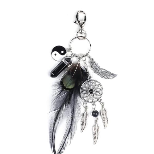 Dream catcher feather keychain boho style decorative keyring accessory